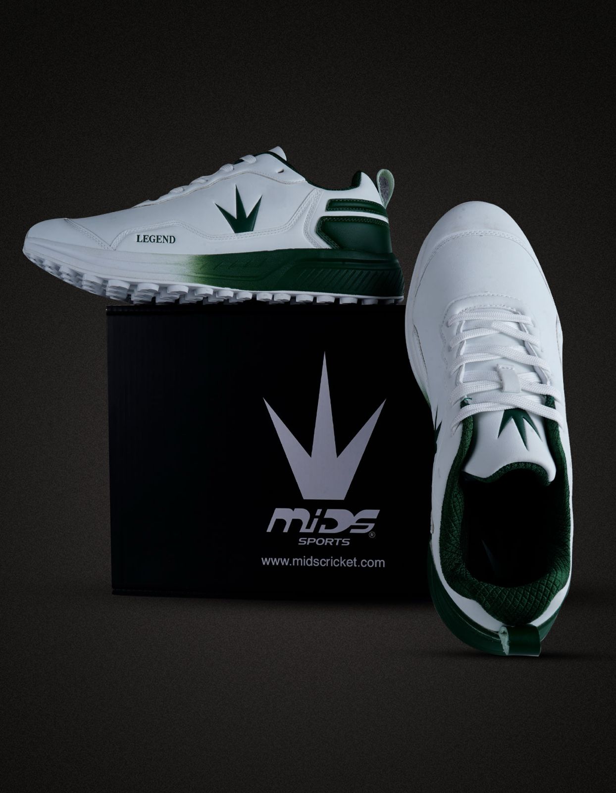 LEGEND - CRICKET SHOES (White / Green)