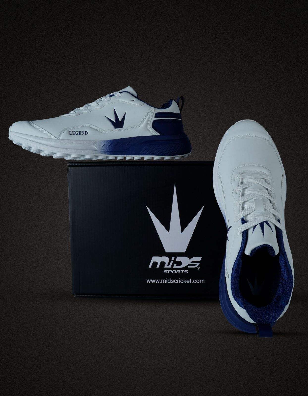 LEGEND - CRICKET SHOES (White / Blue)