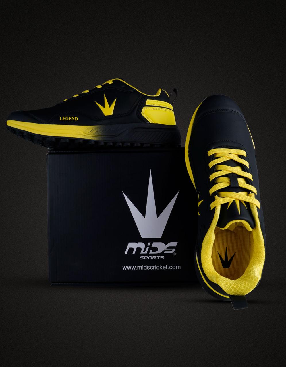 LEGEND - CRICKET SHOES (Black / Yellow)