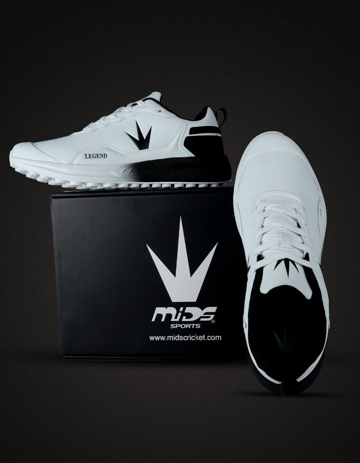 LEGEND - CRICKET SHOES (White / Black)